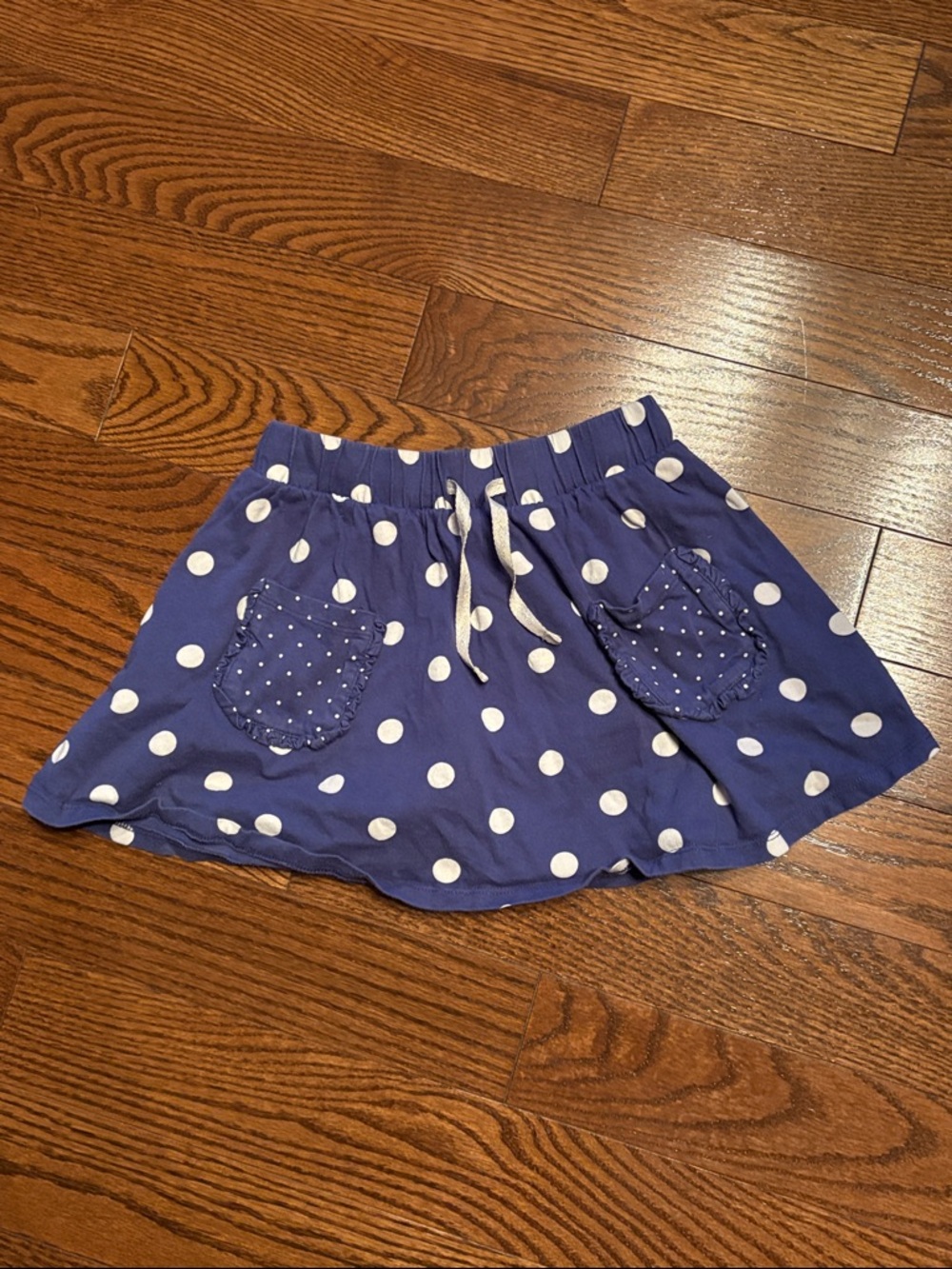 Boden Navy Polka Dot Girls Skort with Pockets